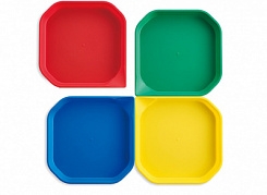 Fun2 Play Лоток для активных игр 4 цвета - синий, зелёный, жёлтый, красный, 25 x 25 x 2,5cm, 4шт.