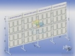 Мобильный стенд неповоротный 4-х секционный